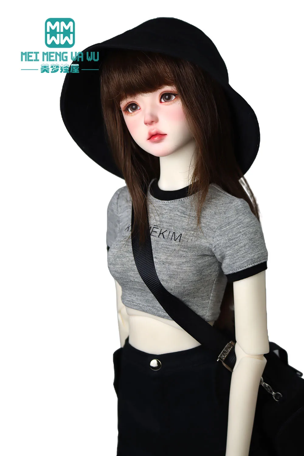 Pasuje do ubranek dla lalek BJD o wysokości 43-60 cm SD DD MSD Ball joint Doll Fashion T-shirt czarny, biały, różowy