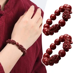 FengShui Pixiu Charms Cinnabar Bracelet Pixiu Bring Wealth Good Luck Bracelet Chinese Fengshui Charm Women Bracelets Jewelry
