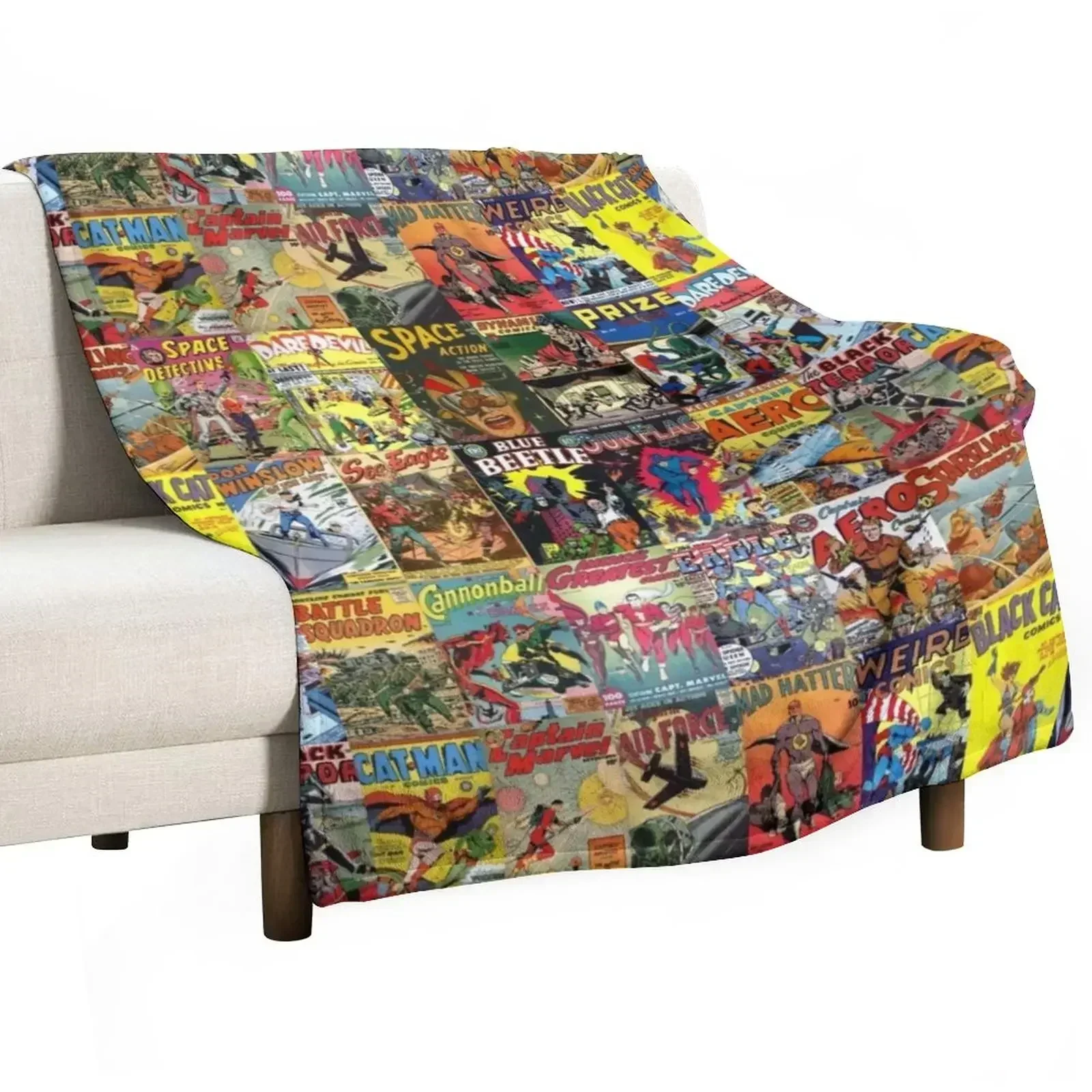 

Comic Book Collage II Throw Blanket Softest Tourist Giant Sofa funny gift Blankets