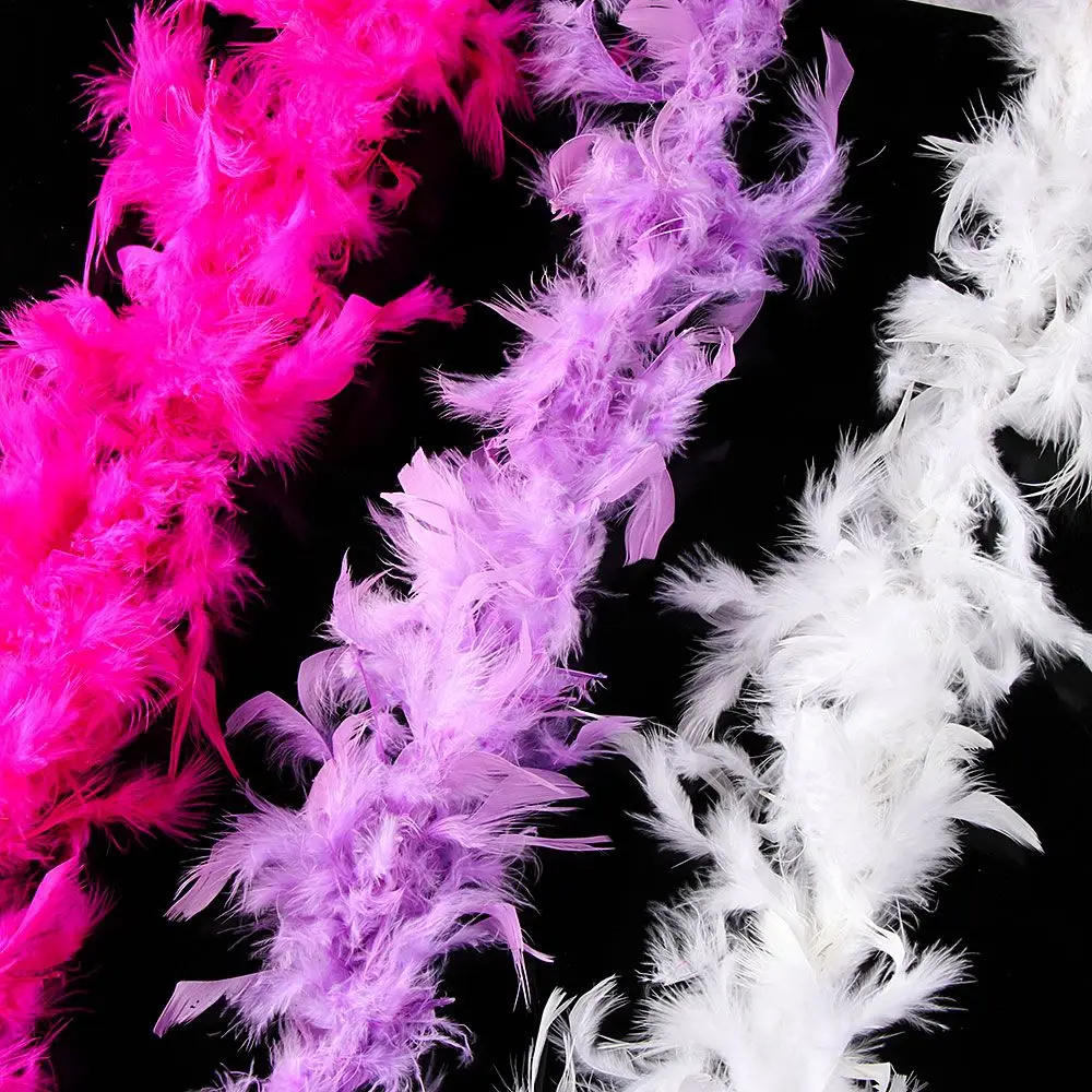 2M Federboa-Streifen für Bekleidung, Nähen & Stoffarbeiten, flauschiges Bastelmaterial, Kostüm, Fasching, Hochzeitsfeier, Dekoration, Kleidungszubehör – Detail 5