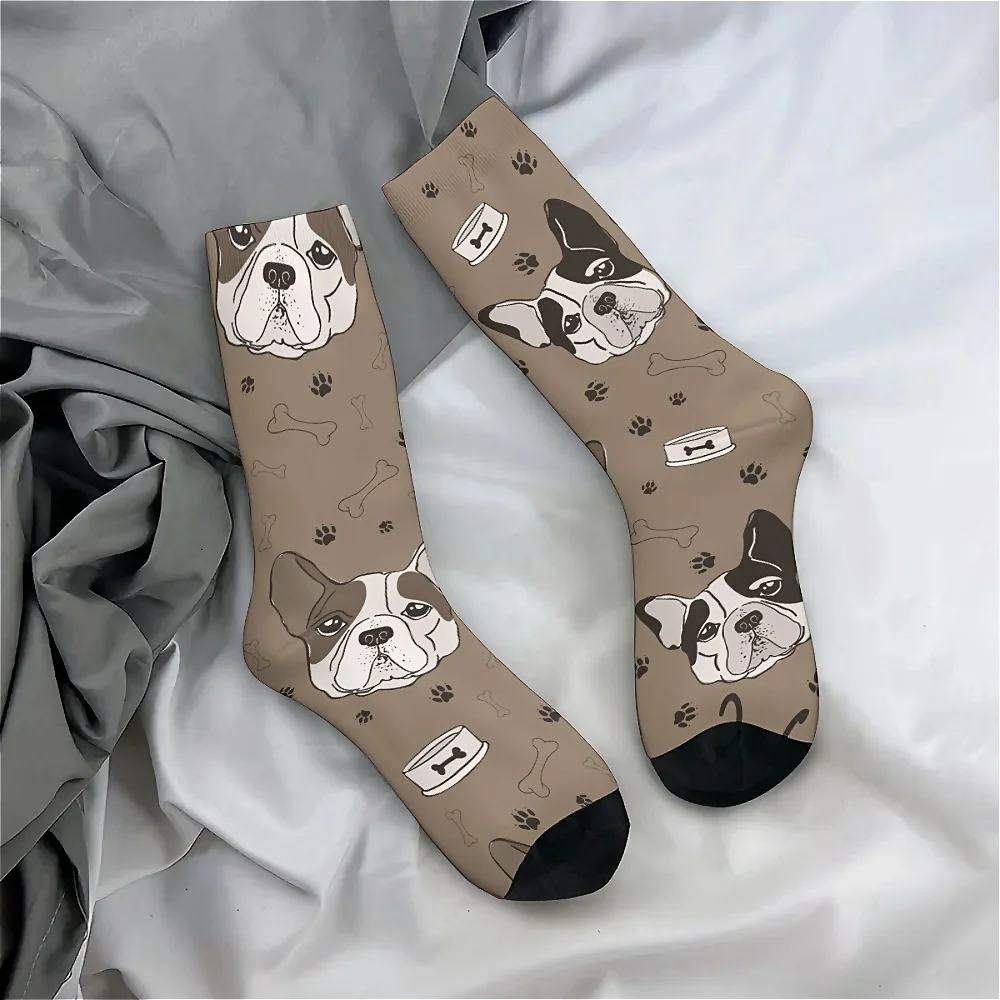 재미있는 개 프린트 크루 양말 - 남성과 여성을 위한 이음매 없는 통기성 폴리에스테르 혼방 - 완벽한 선물 아이디어
