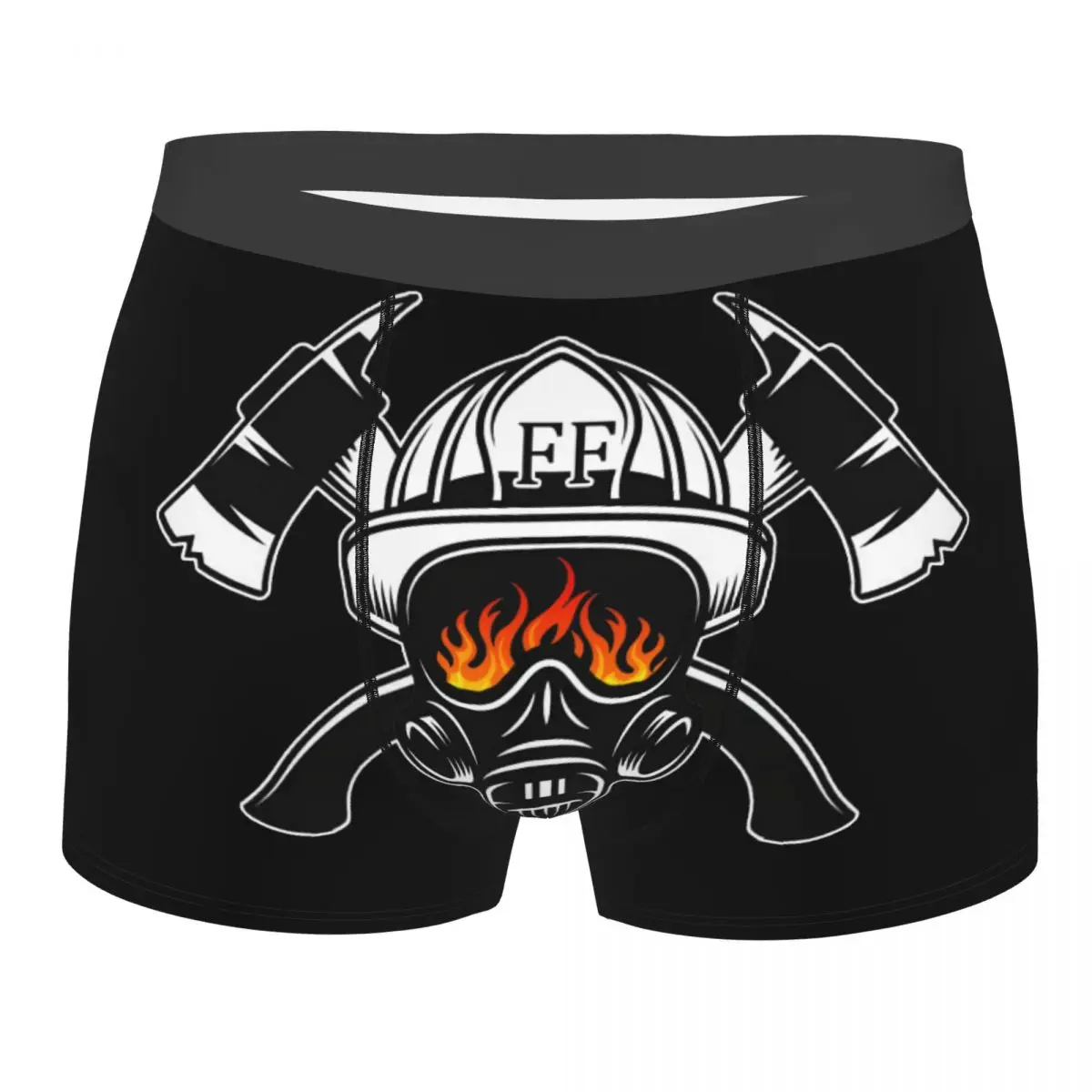 

Custom Fashion Firefighter Skull Boxers Shorts Panties Male Underpants Stretch Fireman Fire Rescue Briefs Underwear