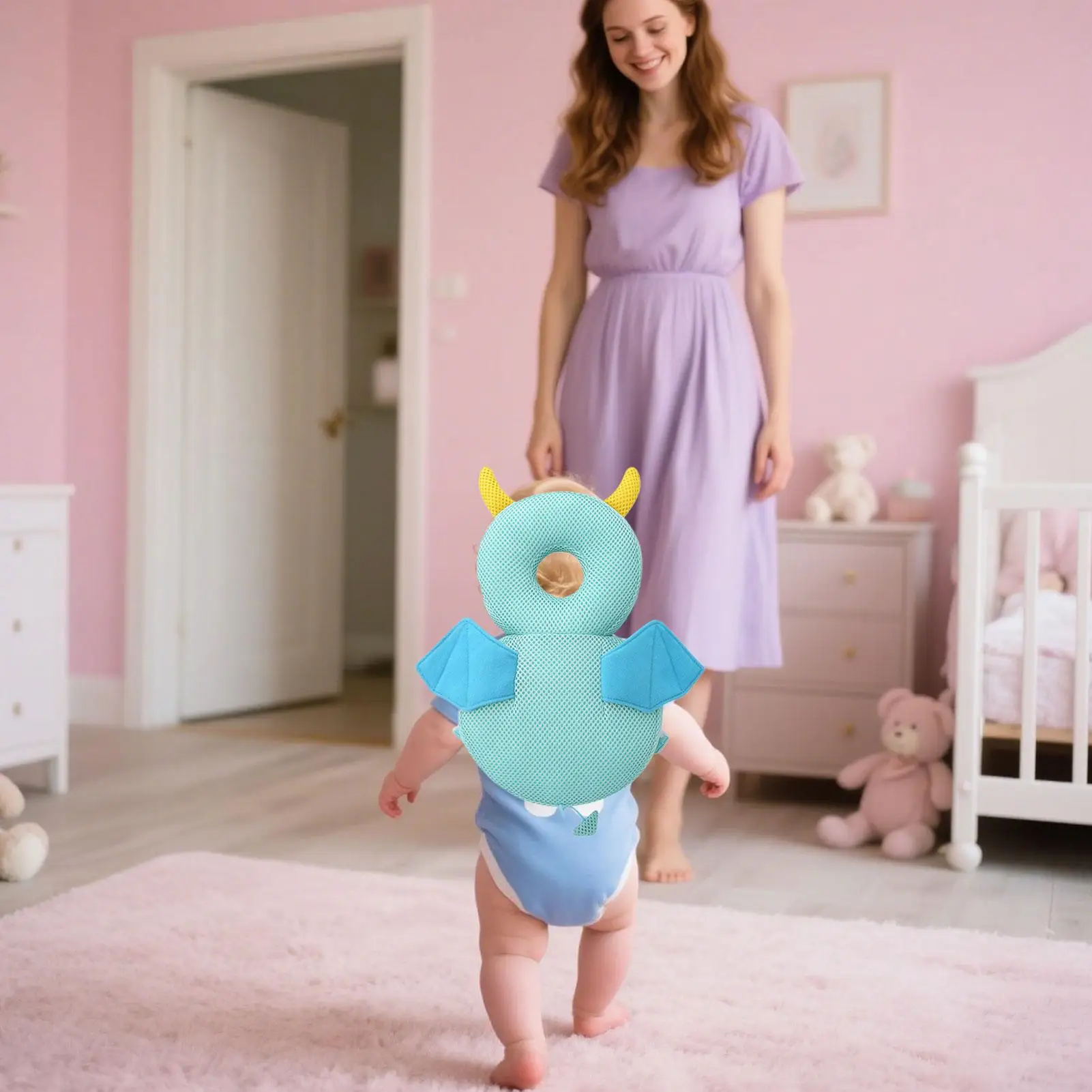 Zaino per bambini Protezione per la testa Cuscino per la protezione della testa Cuscino di sicurezza regolabile per passeggiate striscianti Parco di attività all'aperto