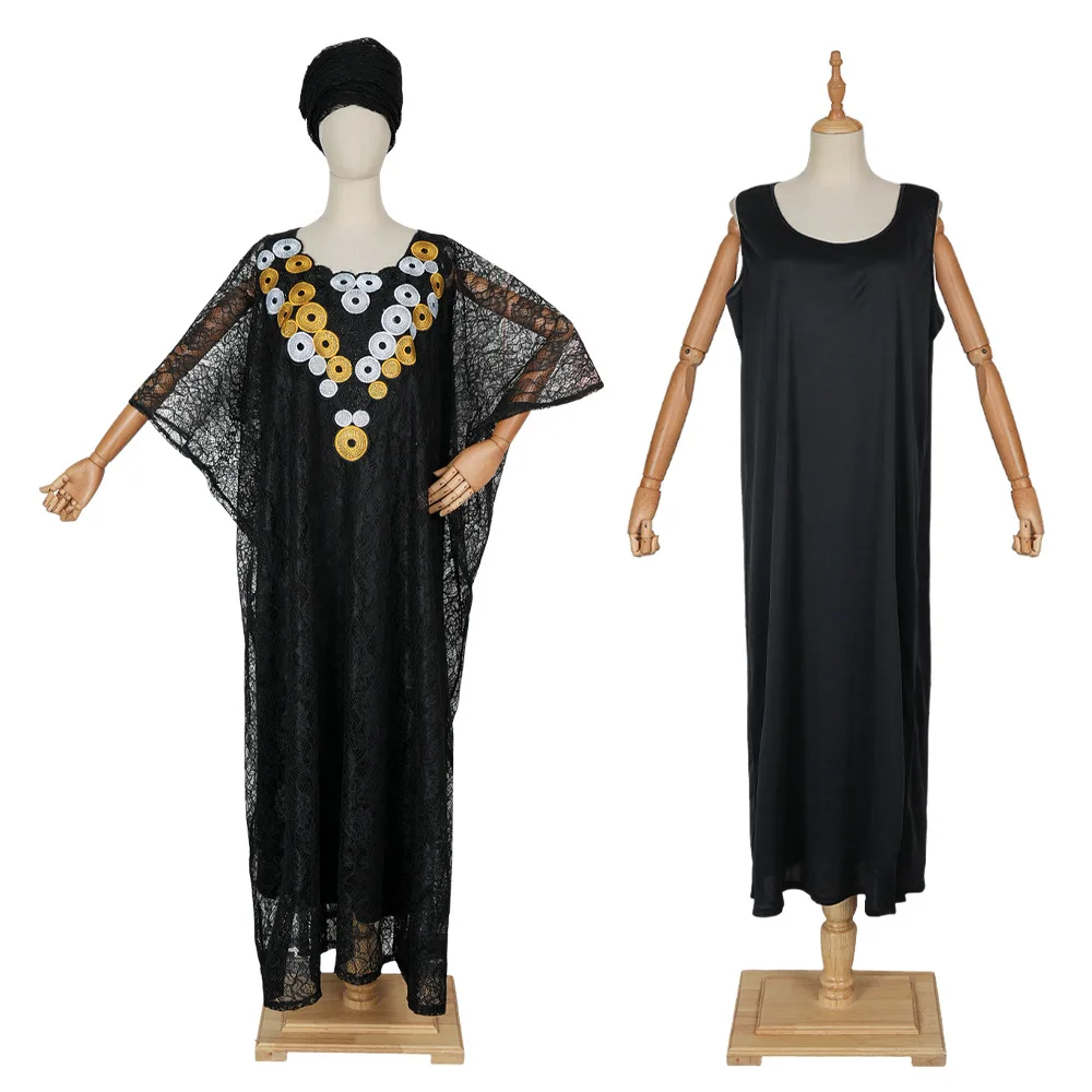 Robes africaines pour femmes de luxe mode musulmane Boubou Abayas Robe Dashiki Ankara dentelle tenues Robe de soirée caftan Robe Maxi