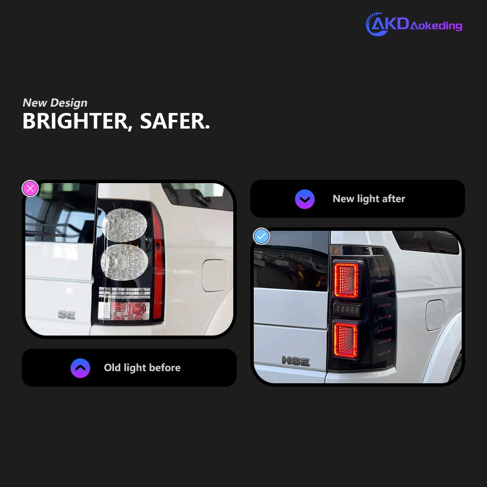AKD Car Styling Tail Light for Discovery 4 LED Tail Light 2005-2016 Discovery 3 Rear Stop DRL Animation Brake Auto Accessories