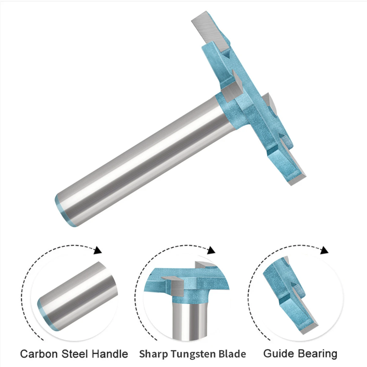 Shank 1/4” 6mm 6.35mm 4 Edge T Type Slotting Cutter Milling Cutter For Wood Metal Carbide Router Bits Woodworking Tools Cutter