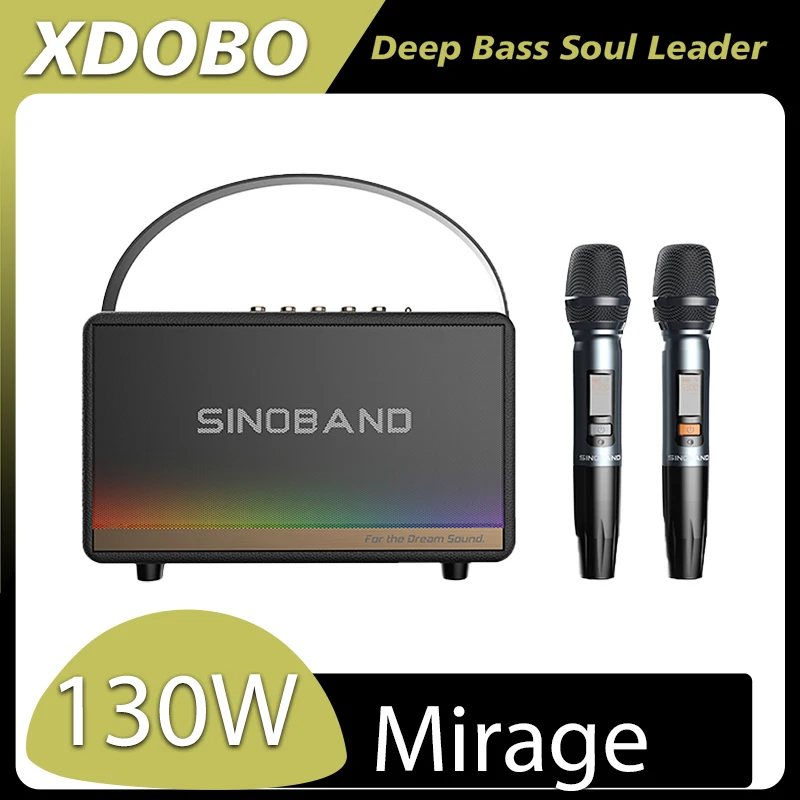

XDOBO Mirage portable wireless Bluetooth compatible speaker 130W high-power home karaoke waterproof speaker 10400mAh battery box