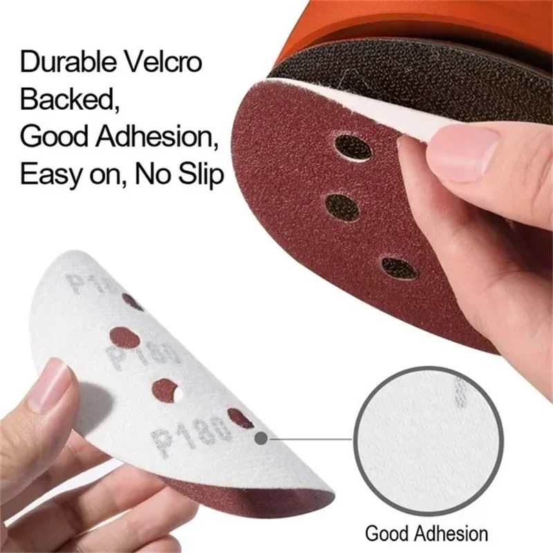 8Hole 125mm Sanding Discs Hook and Loop Adhesive Sandpaper 40Grit-2000Grit Sanding Paper Sanding Disc Abrasive Polishing Tools