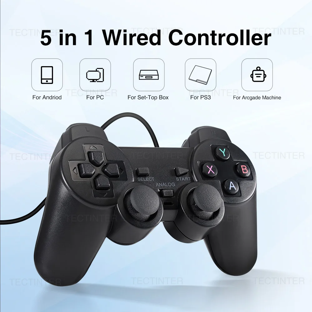 وحدة تحكم USB سلكية لملحقات PS3 لوحة تحكم مزدوجة الاهتزاز لأجهزة Android Gamepad PC عصا تحكم USB PC Game Control