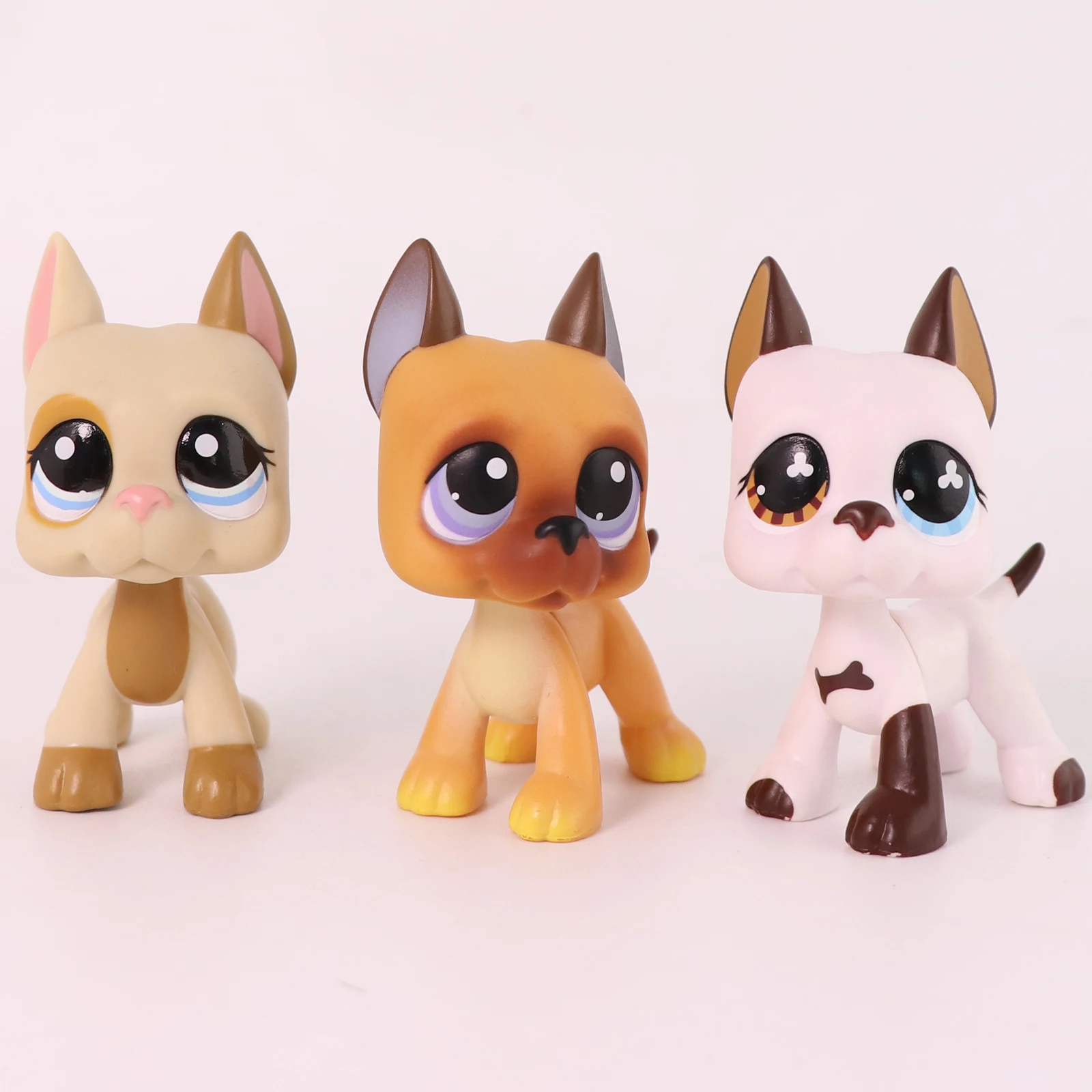 

3PCS Mini Shop Pet Figure Toys Great Dane Dog 244 577 1647 Rare Kids Gift Cute Toy Collectable