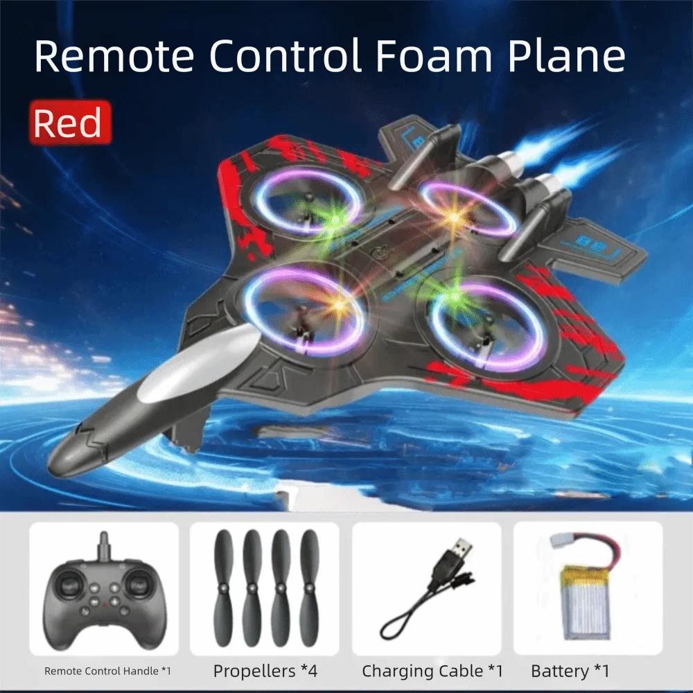 Samolot RC z pianki EPP, zdalnie sterowany, myśliwiec piankowy, drony RC z czujnikiem grawitacyjnym, czteromotorowy helikopter, trwała, przenośna zabawka RC, samolot odrzutowy.