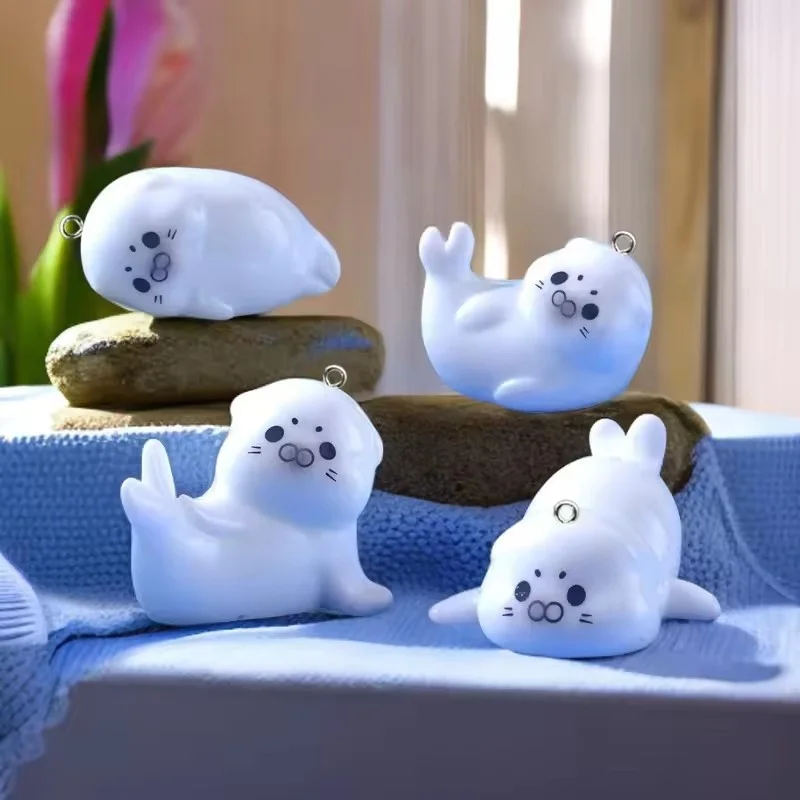 

New Ocean Series Resin Sea Lion Miniatures (4 Pack) - Cute Fish Tank & Fairy Garden Decor for Micro Landscape DIY