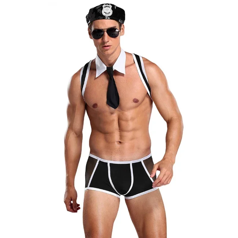Multiple Sexy Men Navy Sailor Suit Cop Prisoner Servant Doctor Costume Erotic Temptation Cosplay Party Fancy Dress MN1