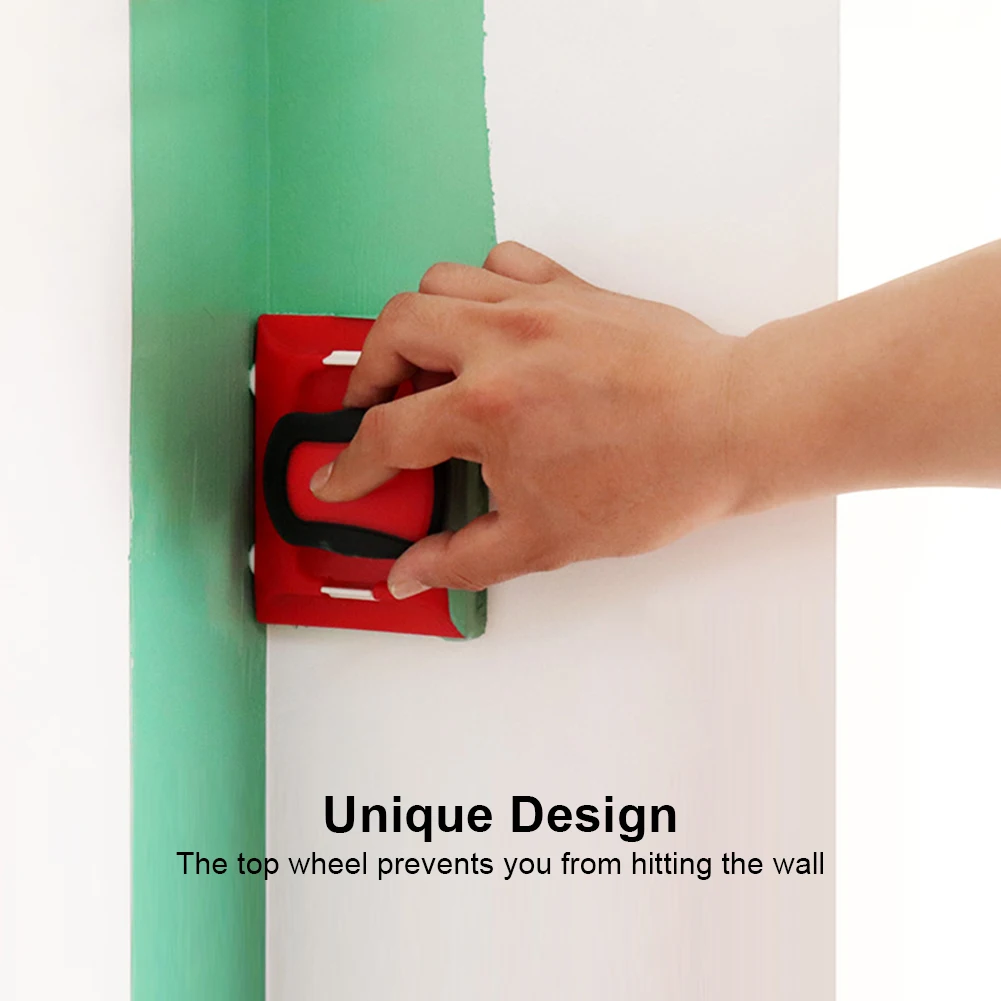 Ruedas de plástico portátiles para esquinas de techo, bordes de pintura de pared con almohadilla, mango giratorio, cerdas de nailon, corte de bordes interiores del hogar