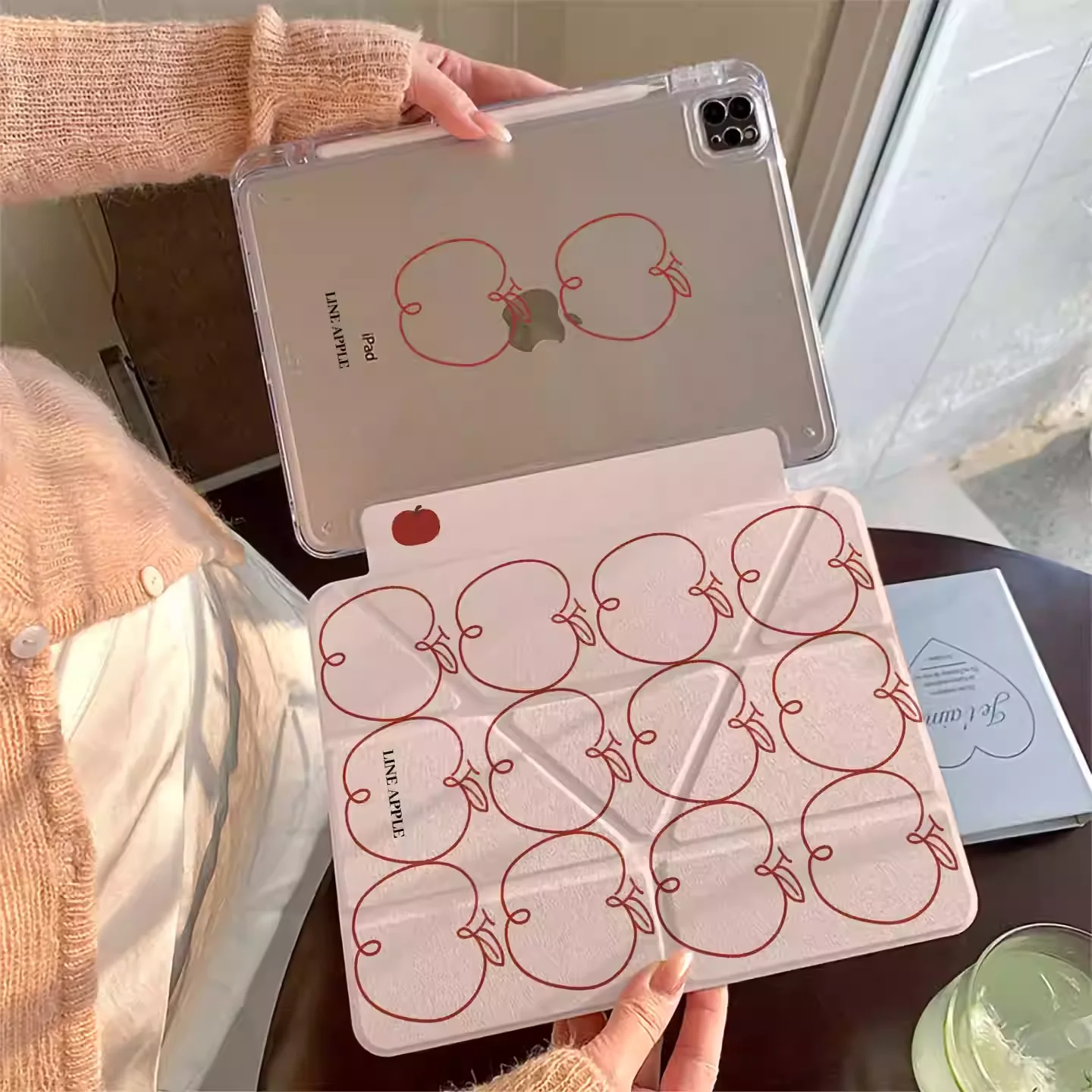 

Чехол Kawaii Simple-line для планшетов Apple iPad Pro 11, 12.9, 13 (M2, M3, M4, M5), а также для iPad 8.3, 9.7, 10.2 (5/6/7/8/9/10/11 поколений), Air 4, 5, 6, 7