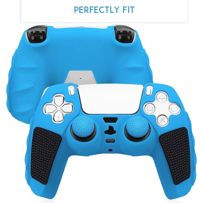 for Anti-Slip Controller Skin, Soft Studded Silicone Gel Grip Protective Cover Case2 Pack With16 Thumb Grip Caps-ELEC
