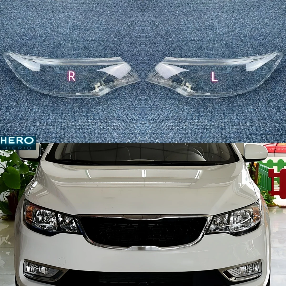 

For Kia Forte 2014 2015 2016 2017 Headlights Shell Headlamp Cover Transparent Lampshade Lamp Shade Replace Original Glass Lens