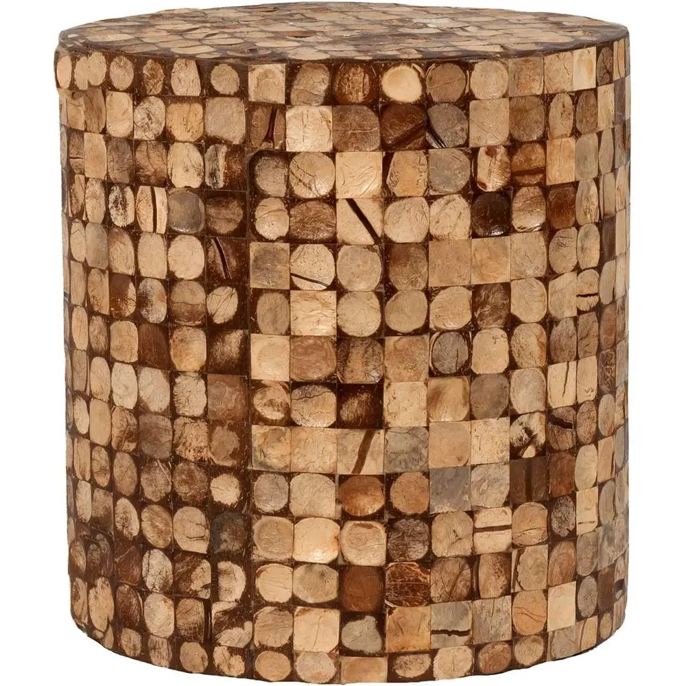 

Круглый приставной столик в стиле бохо с мозаикой из натурального дерева, предварительно собранный, в деревенском стиле, для декора гостиной