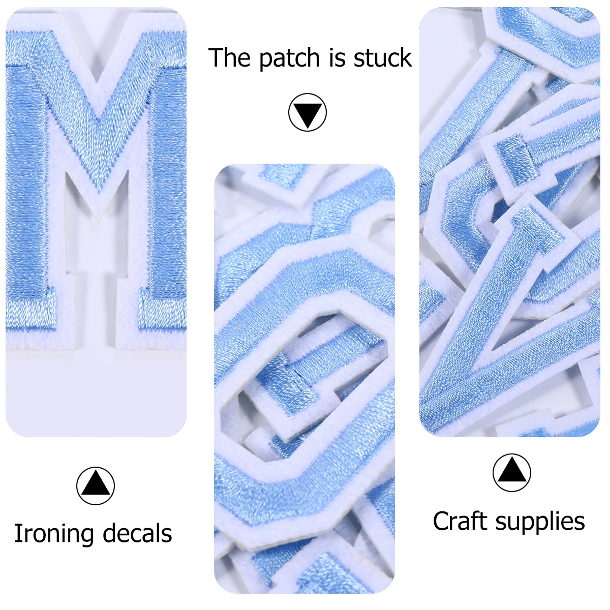 

Letter Cloth Patches Embroidered Sky blue Stickers for Jeans Bags Clothes DIY Projects Durable Safe Multi color Choices