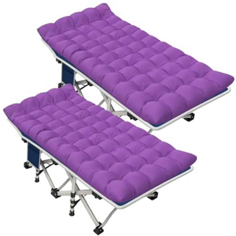 2 Pack Camping Cot with Comfortable Mattress Camping Bed Cots for Sleeping Cot for Adults 2 Person Folding Cot Heavy Duty with