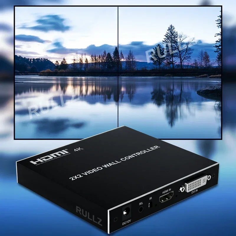 Controlador de pared de vídeo 4K 2x2, monitores múltiples, procesador de empalme 1080P 1x2 1x3 1x4 4x1 3x1 2x1 DVI HDMI 4, empalmador de TV Plug and Play