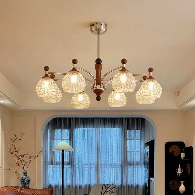 for 2025 New North American Walnut French Antique Lamp for American Retro Living Room Light High End Dining Room Lighting