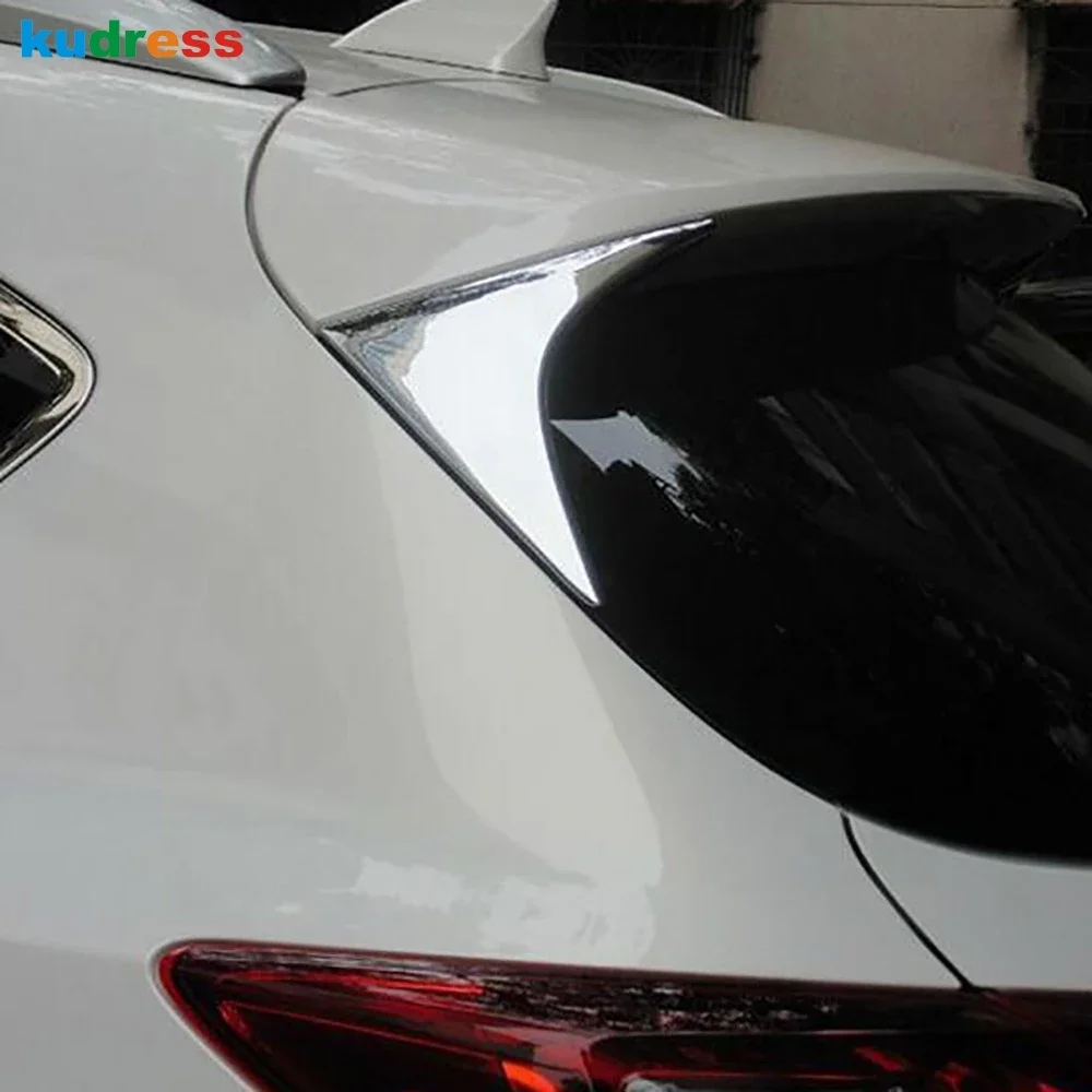 For Mazda CX-5 CX5 2012 2013 2014 2015 Chrome Rear Window Spoiler Cover Trim Side Wing Triangle Molding Trims Car Accessories view 3