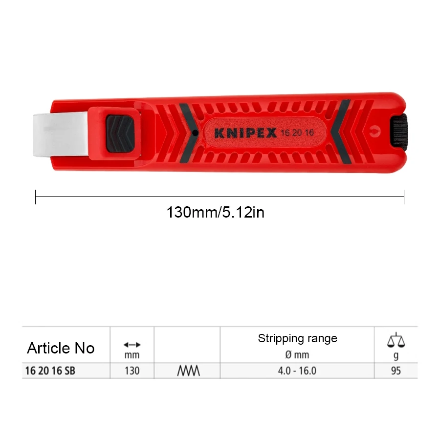 Imagem -02 - Knipex-ferramenta de Desmontagem de Cabos Stripper Bainha Auto-armar Segurando a Alavanca para Cabo Redondo Comum 162023sb