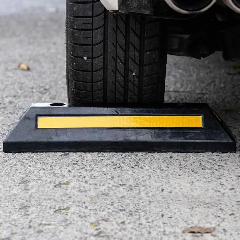 Heavy Duty Vehicle Wheel Stop Heavy Duty Parking Blocks Parking Target Rubber Parking Tire Guide Blocks Wheel Stopper for Cars