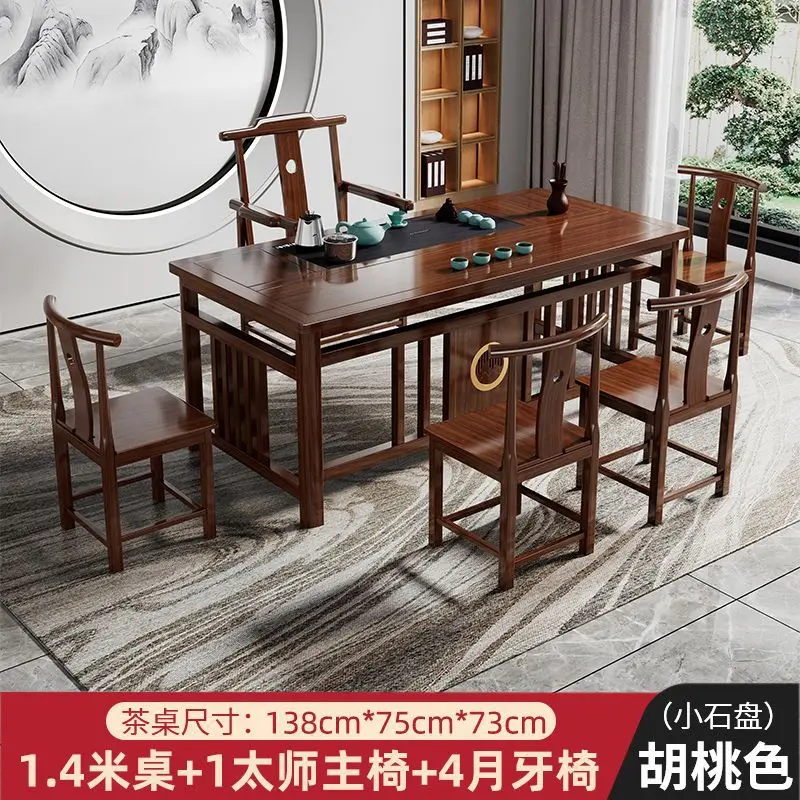 Nova mesa de chá e cadeira de madeira maciça chinesa