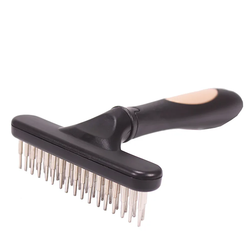 Dog Rake Deshedding Dematting Brush Comb Undercoat Rake for Dogs Cats Short Long Hair Pet Brushes Shedding with Double Row Pins