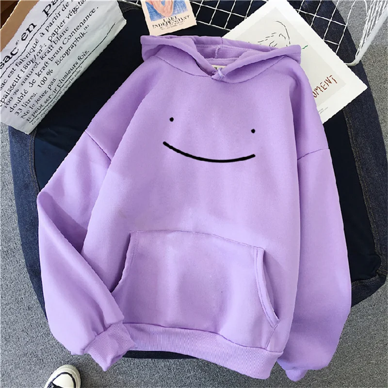 2023 Autumn Winter Fashion Clothing Hooded Casual Y2k Sweatshirt Women\'s Smile Face Solid Color Hoodies Lazy Style Loose Hoodie