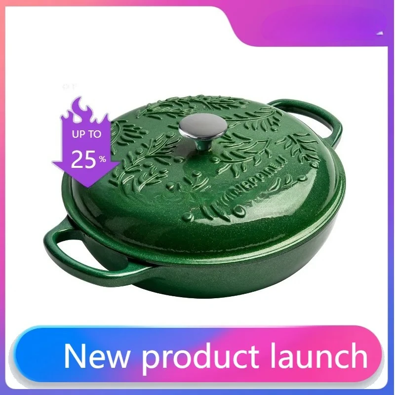 26cm cast iron enamel stew pot multi-functional for home soup pot non-stick pot