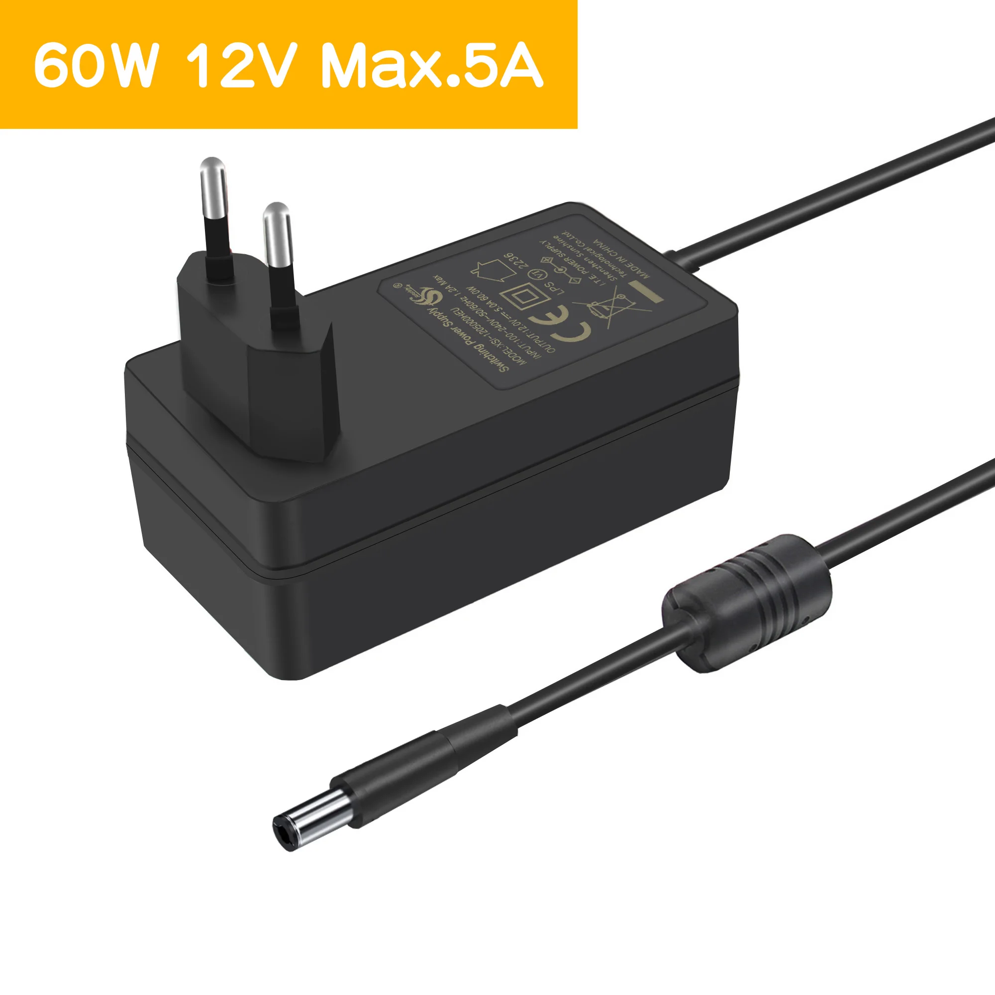 Geekworm 12V 5A 60W Power Adapter | Power Supply | DC 5.5*2.1mm Jack | for Raspberry Pi X735 V3.0/ X729/ X1009/X-UPS1