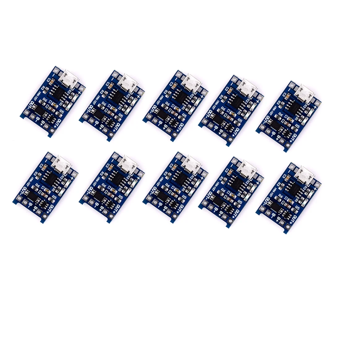 10 Pcs Micro-USB 5V 1A 18650 TP4056 Lithium Battery Charger Module Charging Board with Protection Dual Functions