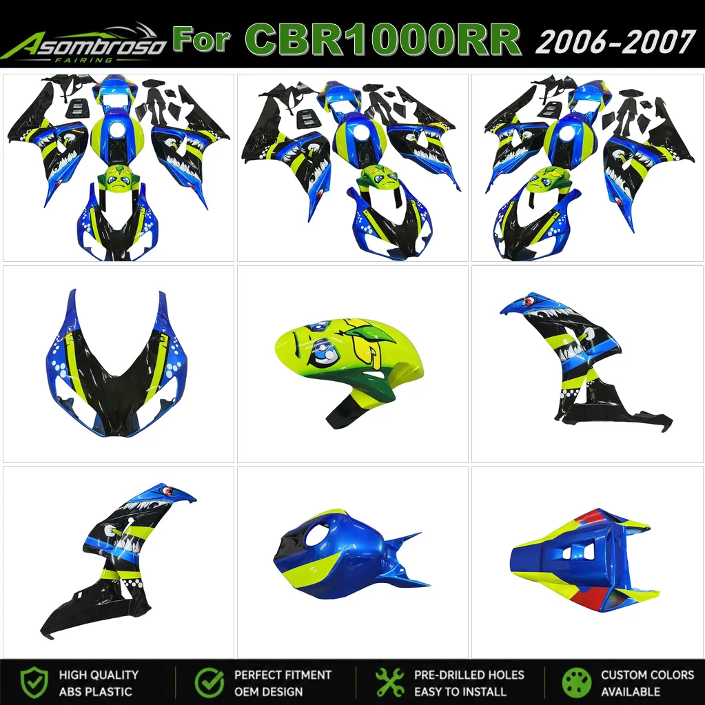 Custom Shark Teeth Fairing kit For Honda CBR1000RR 2006 2007 Motorcycle Accessories ABS Injection Molding Body Kit