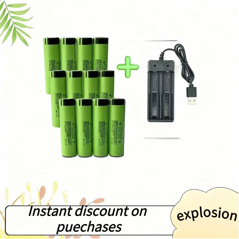 

100% Rechargeable lithium battery 18650 Battery 3.7V 3400mAh 34B pour lamp de poche chargeur USB original new NCR18650B