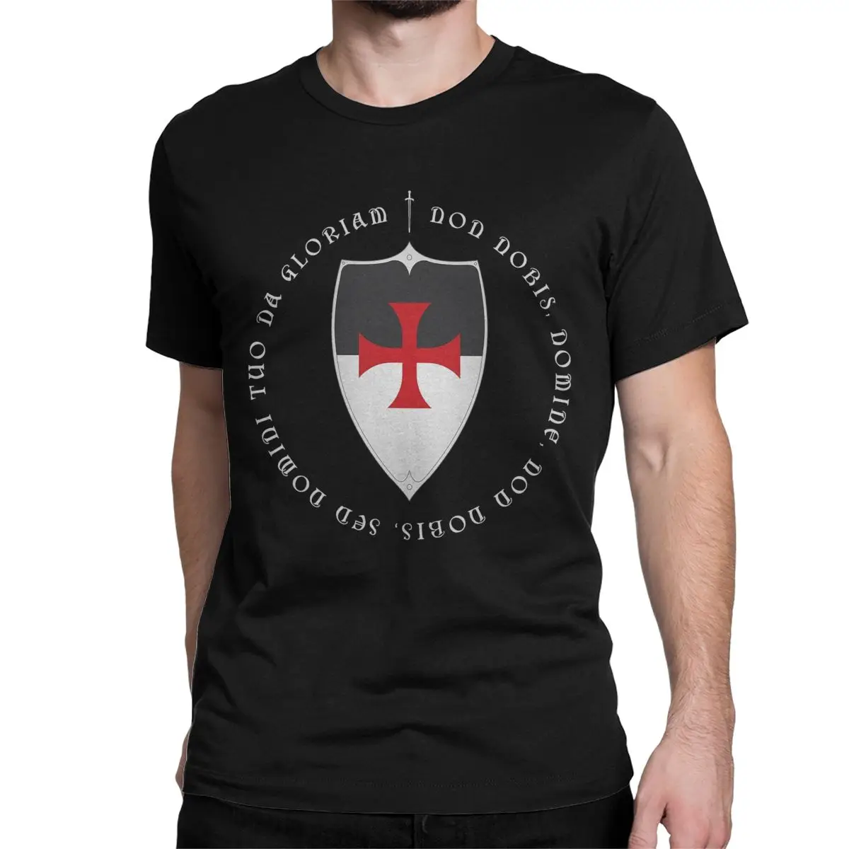 Orthodox Knights Templar Crusader Motto And Cross Men Women\'s T Shirt Funny Tee Shirt Crew Neck T-Shirt Cotton Plus Size Clothes