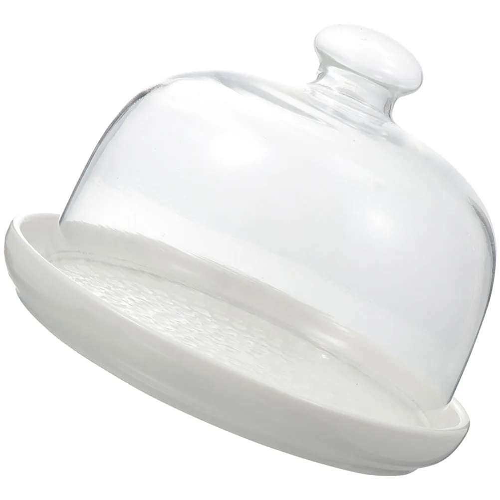 

Household Dessert Tray Cake Plate Transparent Cover Food Protector Handle Cake Storage Multi-Function Usage Ceramic Dessert Tray