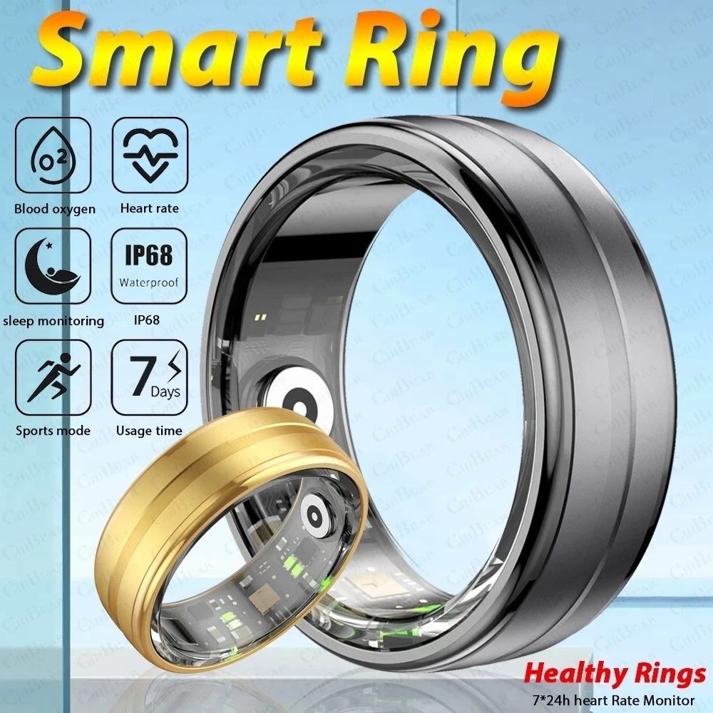 New Smart Ring Heart Rate Body Temperature Blood Oxygen Sleep Monitoring Men Women Bluetooth Health Ring For Xiaomi IOS Android