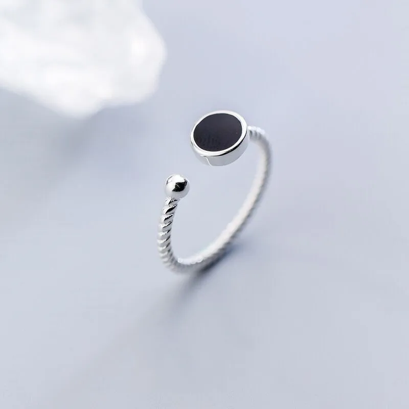 

New in 925 Sterling Silver Drip Glue Round Rings For Women Vintage Luxury Jewelry Wholesale Accessories Jewellery Money 925