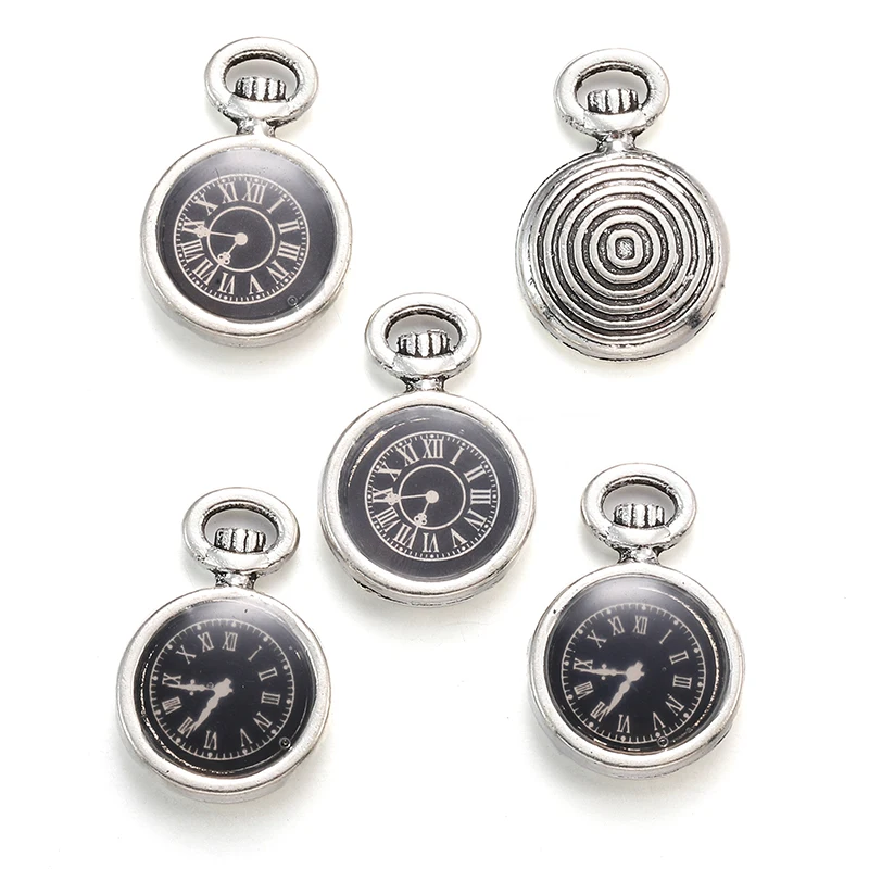 10 pcs Enamel charms antique bronze metal watch pendants fit diy necklace bracelet charms for Jewelry making W80 - Image 5