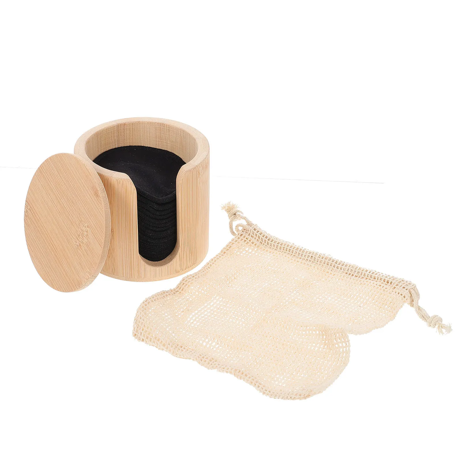 16Pcs Bamboo Fiber Facial Pads Makeup Remover Soft Reusable Washable Face Cleaning Tools Deep Cleaning Pads for Women