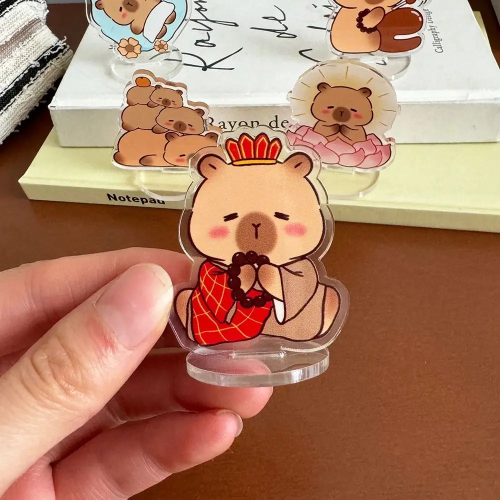 Cartoon Acrylic Capybara Stand Card Capybara Office Stationery Acrylic Stand Card Inspirational Learning Storage Rack