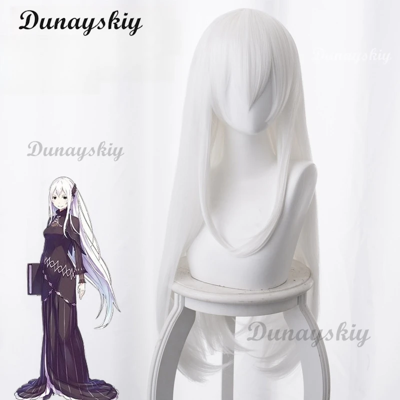 RE: ZERO Starting Life in Another World Echidna Cosplay Wigs Boku White Long Straight Hair Girls Woman Christmas Customized