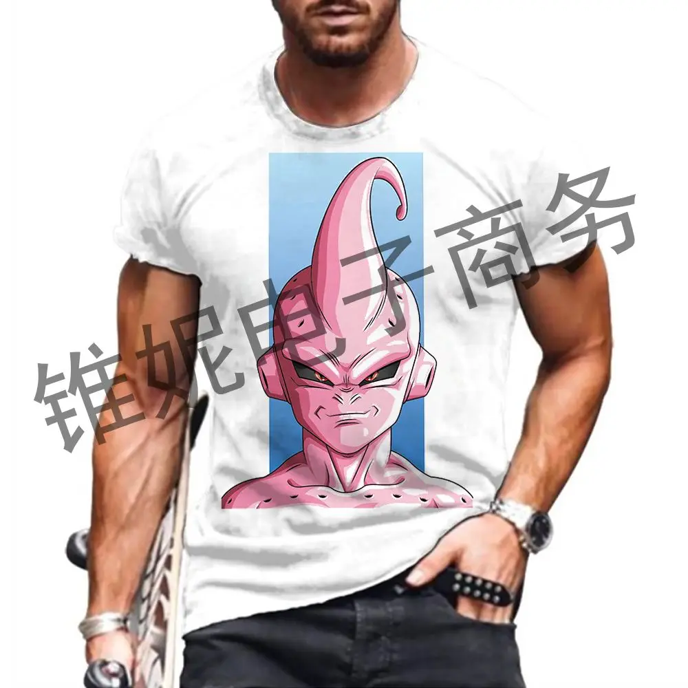 Goku 2024 Vegeta Majin Buu Dragon Ball Z Men's T Shirt Trend Streetwear Tshirt Anime Fashion Y2k Clothes New Summer O Neck Tops