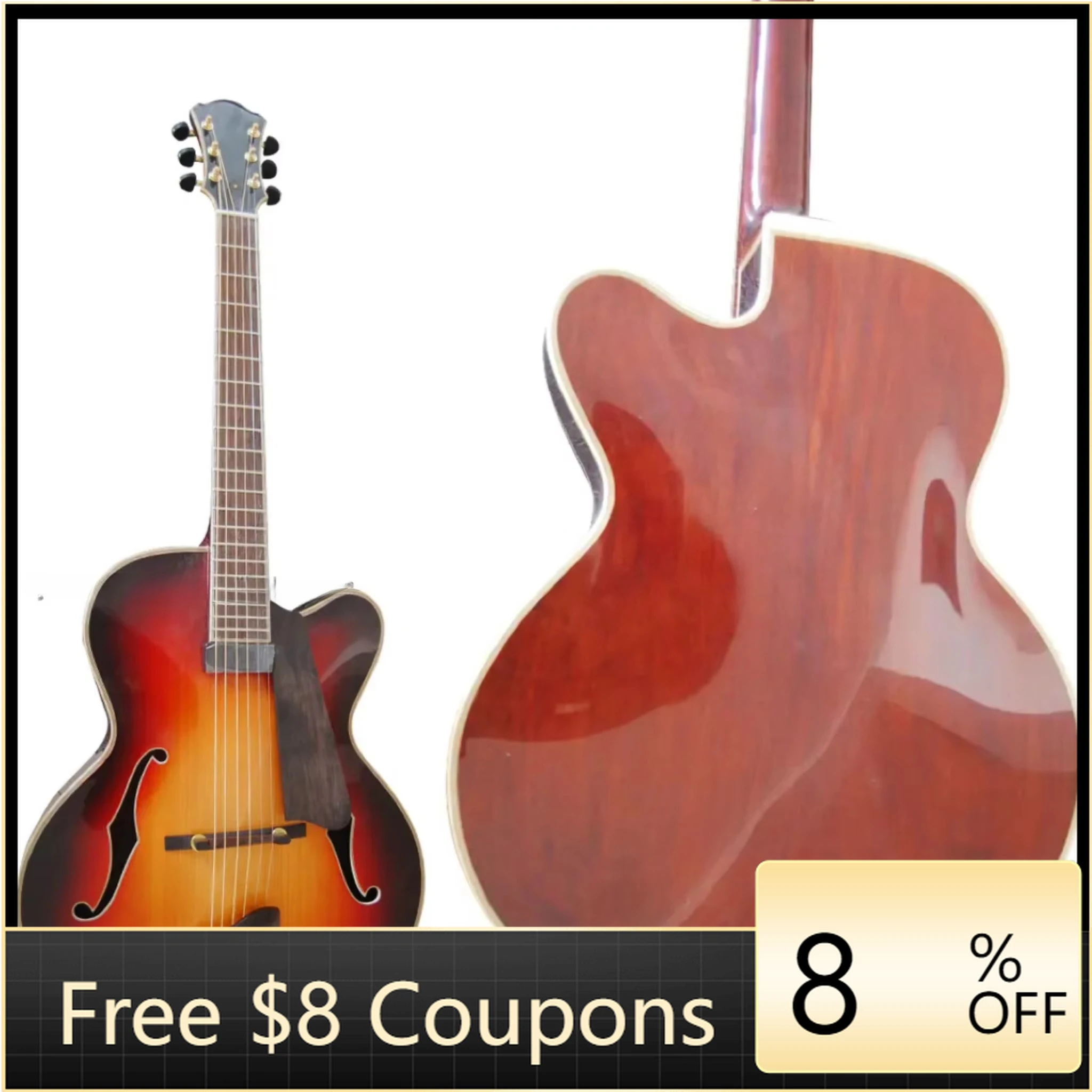 

STLF Fully Handmade Mahogany Wood Archtop Electric Jazz Guitar