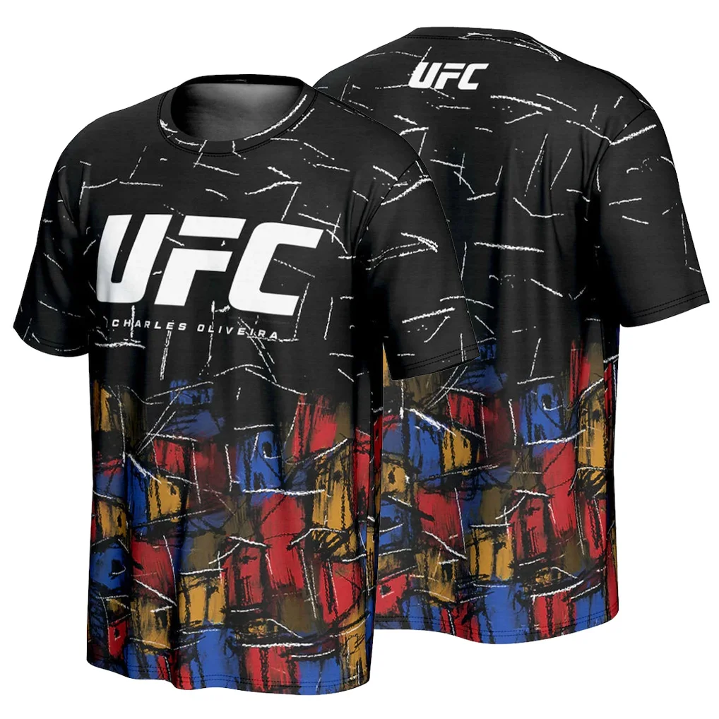 T-Shirt Da Uomo Charles Oliveira Ufc Non Valvolata Boxe Homme Allentato Traspirante Comodo Sport Top Wrestling Manica Corta Tees-image