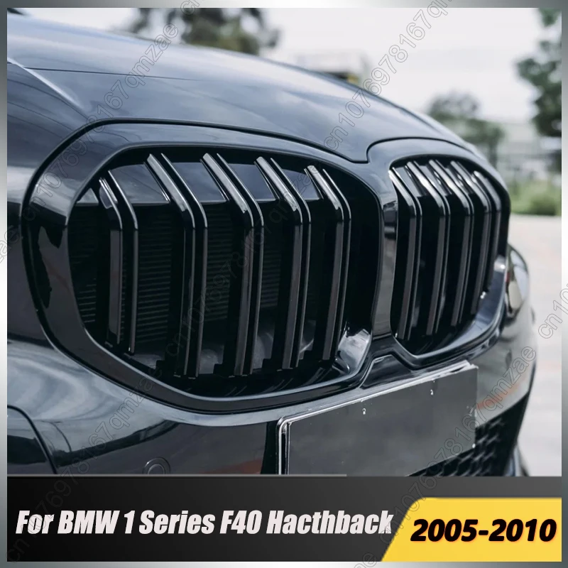 

For BMW 1 Series F40 Hacthback 2019-2024 Front Bumper Hood Kidney Grill Racing Grilles Replacement Black Double Slat Style