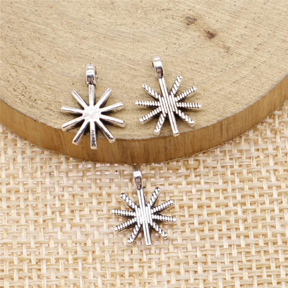WYSIWYG 20pcs 10x13mm 2 Colors Antique Silver Color KC Gold Color Snowflake Charms For DIY Jewelry Making view 3